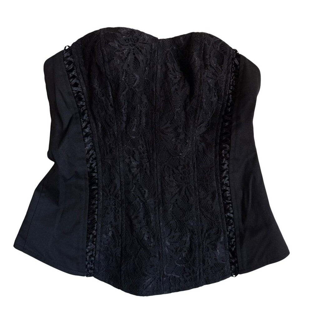 NWT Express Design Studio Black Lace Strapless Bustier Corset Top – Size 0